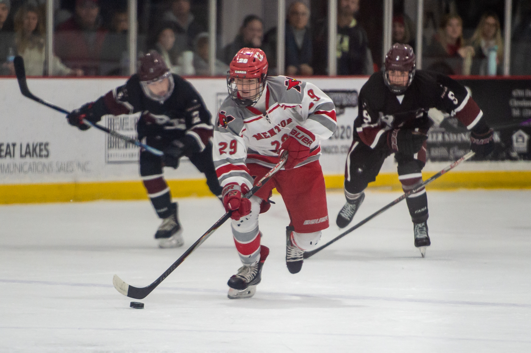 Mentor's Joe Mackey takes possession against Rocky River on Jan....