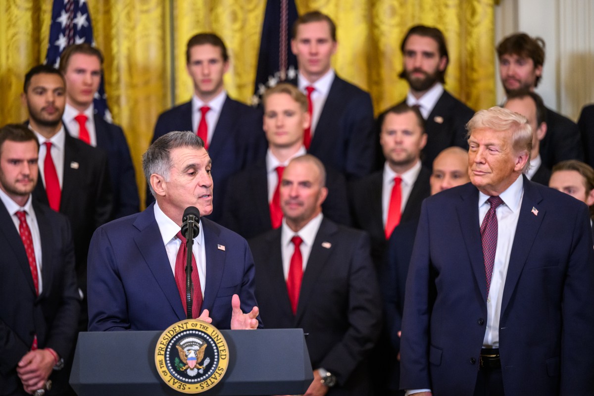President Donald Trump delivers remarks at an event honoring the 2025 Stanley Cup champion Florida Panthers, Thursday, January 15, 2026, in the East Room of the White House. (Official White House Photo by Molly Riley)