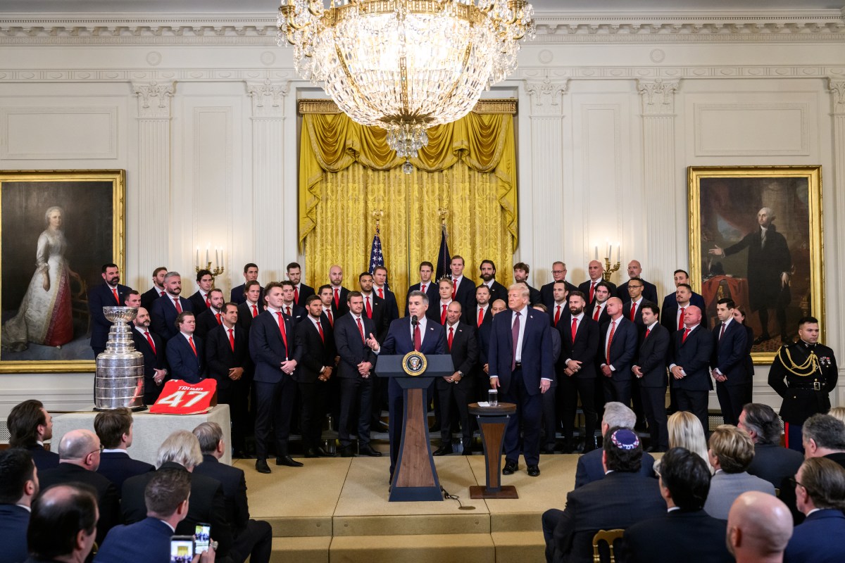 President Donald Trump delivers remarks at an event honoring the 2025 Stanley Cup champion Florida Panthers, Thursday, January 15, 2026, in the East Room of the White House. (Official White House Photo by Molly Riley)