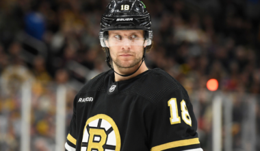 Pavel Zacha skating for the Boston Bruins