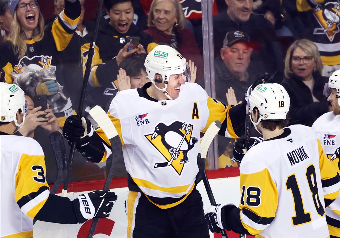 Second-line scoring, defensive grit and Stuart Skinner saves bring Penguins a win in Calgary