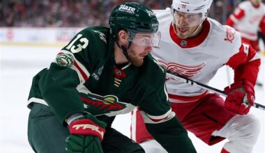Kaprizov scores second goal of game in OT to lift Wild past Red Wings, 4-3
