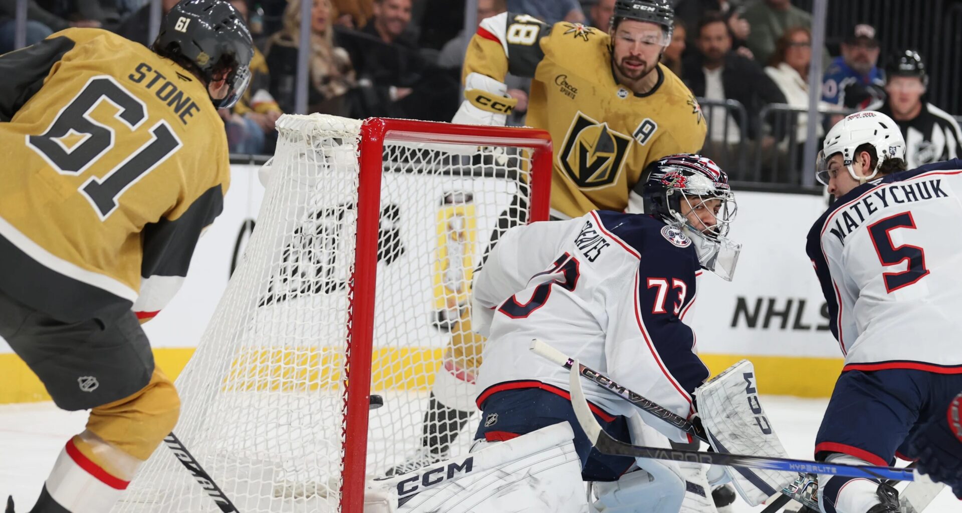 Golden Knights rally again to best Blue Jackets 5-3 but lose Hart to injury