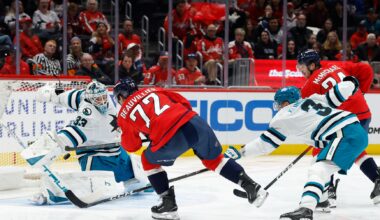 Three-goal second period powers Sharks past Capitals