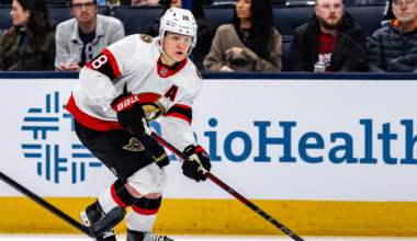 Tim Stutzle skating for the Ottawa Senators