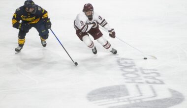 UMass hockey: Minutemen muster third straight win, sweep Merrimack