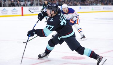 Kraken’s Berkly Catton exits game against Maple Leafs