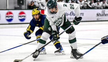 Flyers’ Porter Martone returns to Michigan State with mindblowing game