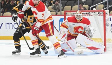 Flames backup Devin Cooley caps off ‘brutal’ flu-ridden week with win in Pittsburgh