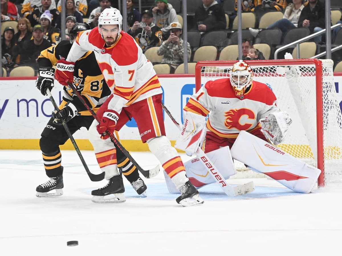 Flames backup Devin Cooley caps off ‘brutal’ flu-ridden week with win in Pittsburgh