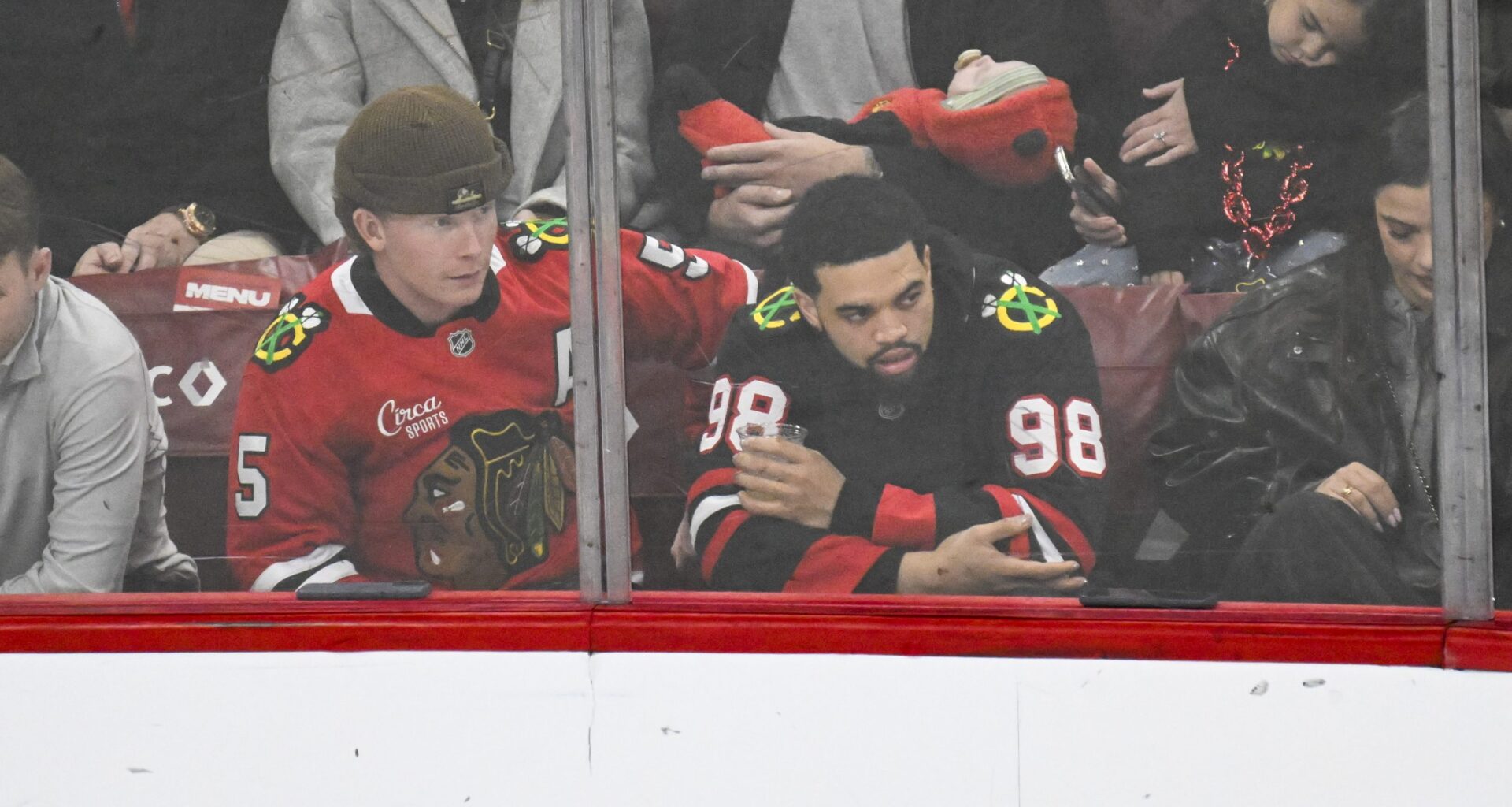 PCA and Caleb Williams bromance at Blackhawks game