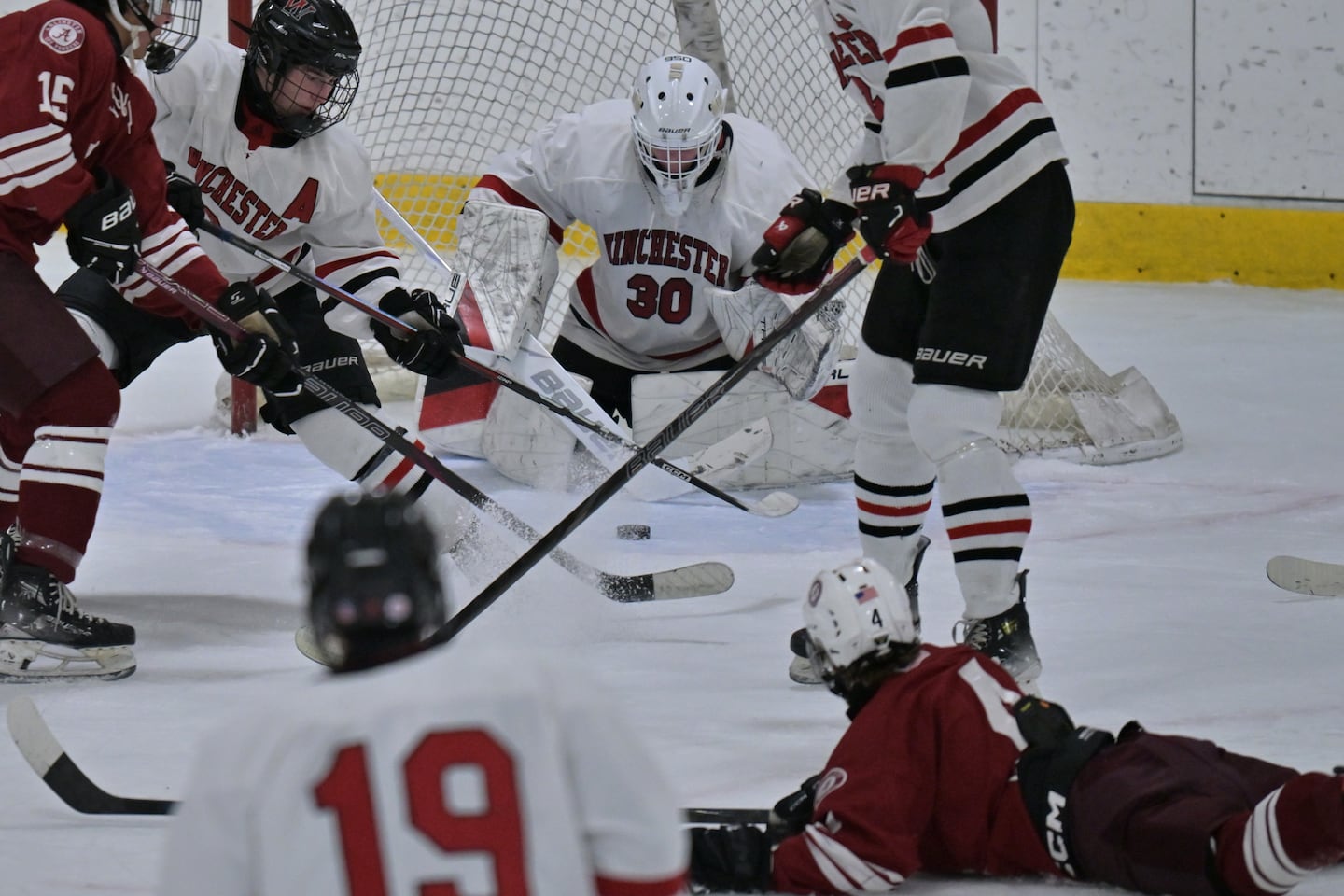 With growth, both in height and experience, goalie Graham Emerick is hoping to lead Winchester boys' hockey to a state title game, as his older brother, Aiden, did.