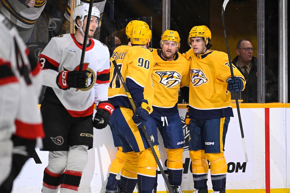 Predators overcome three-goal deficit to beat Senators 5-3