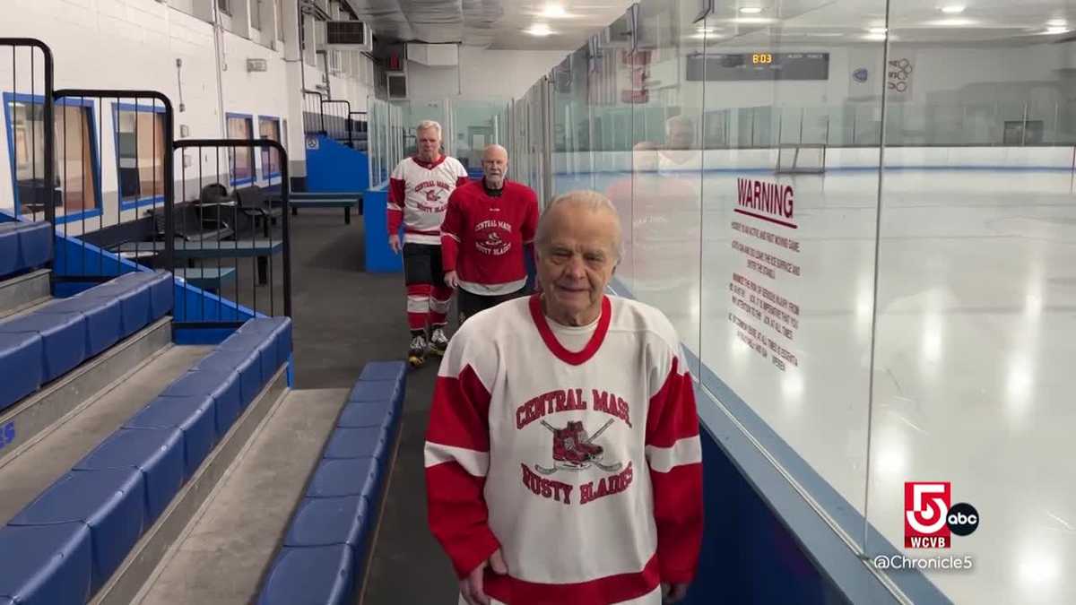 At nearly 90, he’s still lacing up for hockey games in Worcester