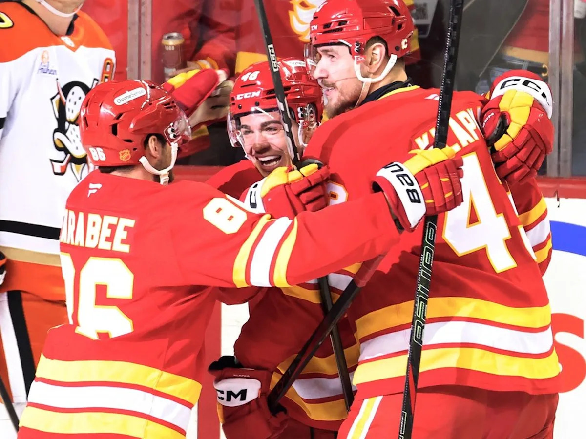 Three takeaways as Flames fall again to Ducks but Brzustewicz scores first NHL goal