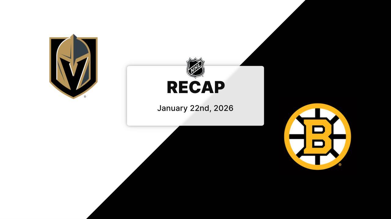 Recap: Golden Knights at Bruins 1.22.26