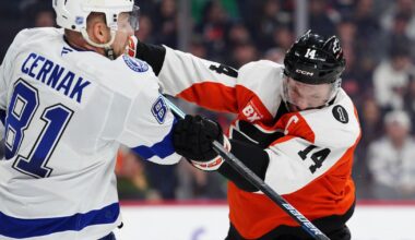 Philadelphia Flyers fall to Tampa Bay Lightning for 2nd straight loss