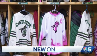 VTSU Castleton women's hockey team spreads breast cancer awareness with annual "Pink the Rink" game