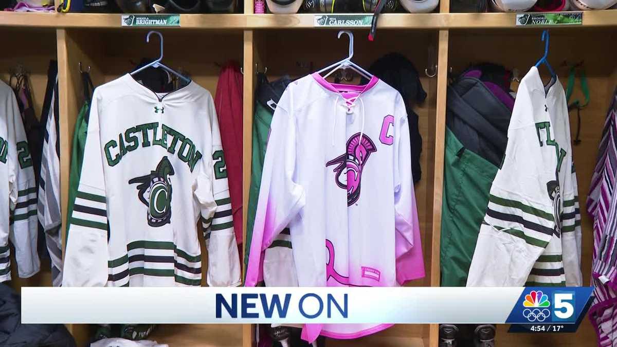 VTSU Castleton women's hockey team spreads breast cancer awareness with annual "Pink the Rink" game