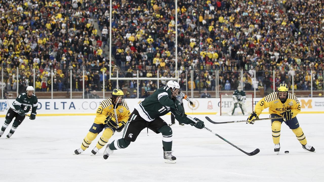 History of outdoor college hockey games, including attendance records