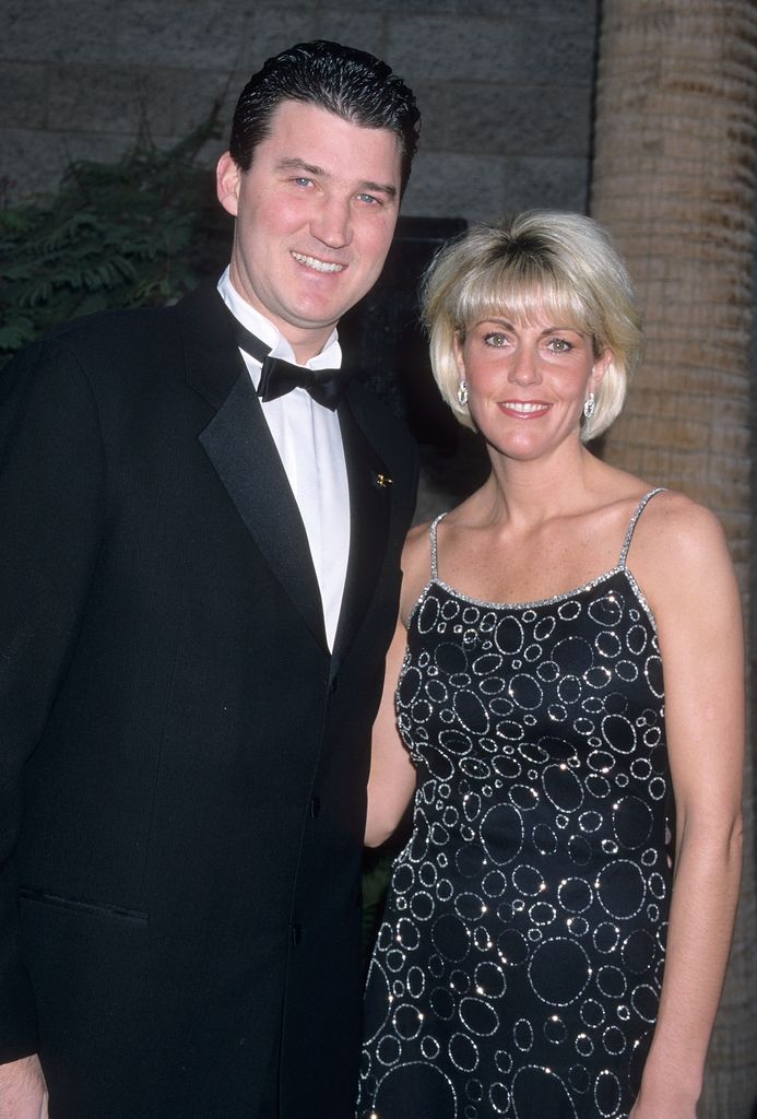 LAS VEGAS - FEBRUARY 14:   Athlete Mario Lemieux and wife Nathalie Asselin attend the Eighth Annual ESPY Awards on February 14, 2000 at MGM Grand Garden Arena in Las Vegas. (Photo by Ron Galella, Ltd./Ron Galella Collection via Getty Images)