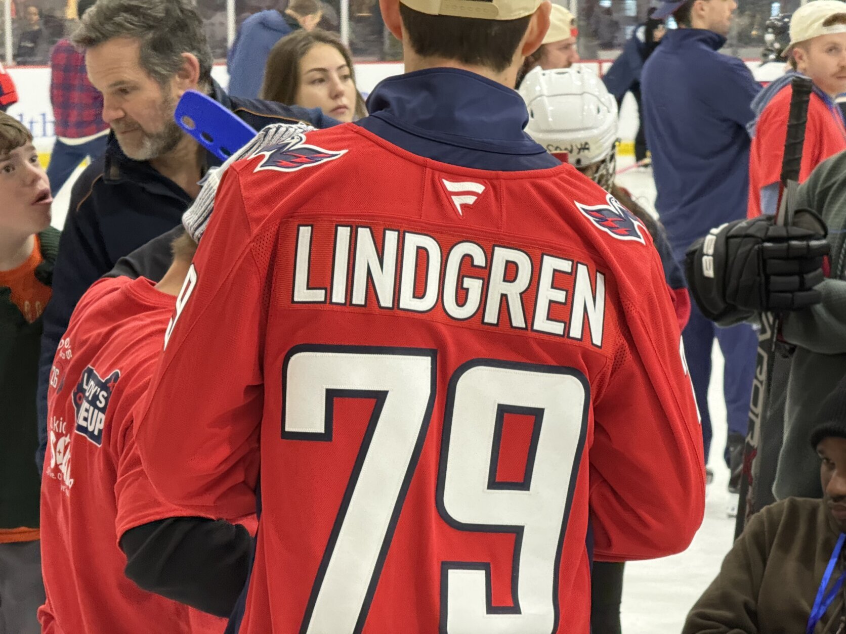 The kids spent Wednesday afternoon skating, shooting and saving goals with Capitals players.