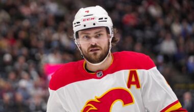 Rasmus Andersson (4) of the Calgary Flames