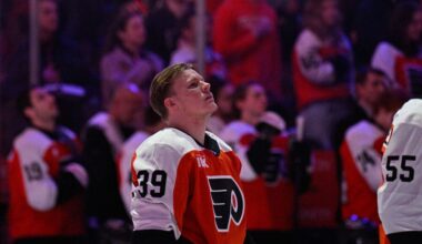 WATCH: Matvei Michkov Defends Flyers Teammate in First Career NHL Fight