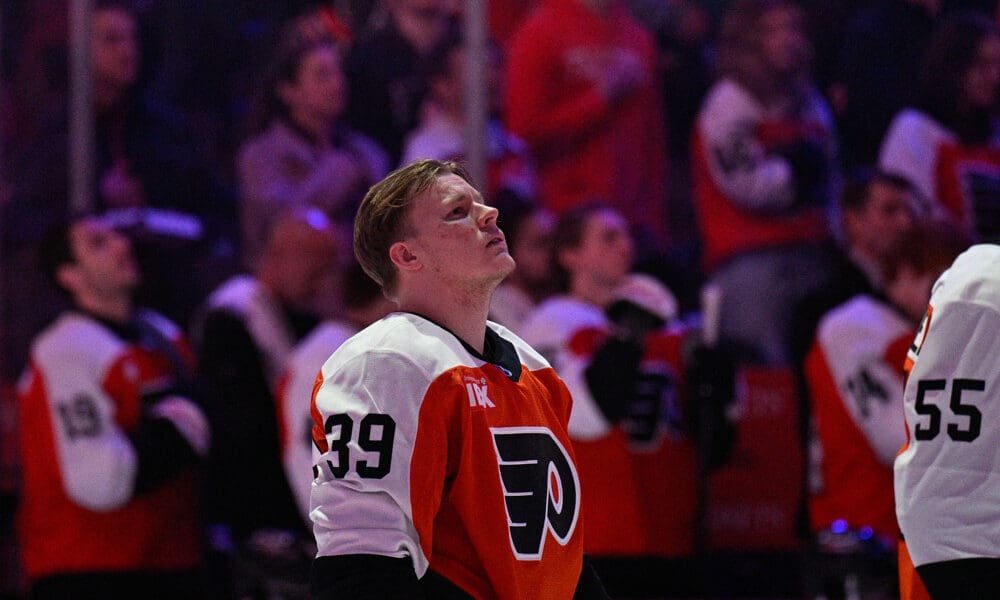 WATCH: Matvei Michkov Defends Flyers Teammate in First Career NHL Fight