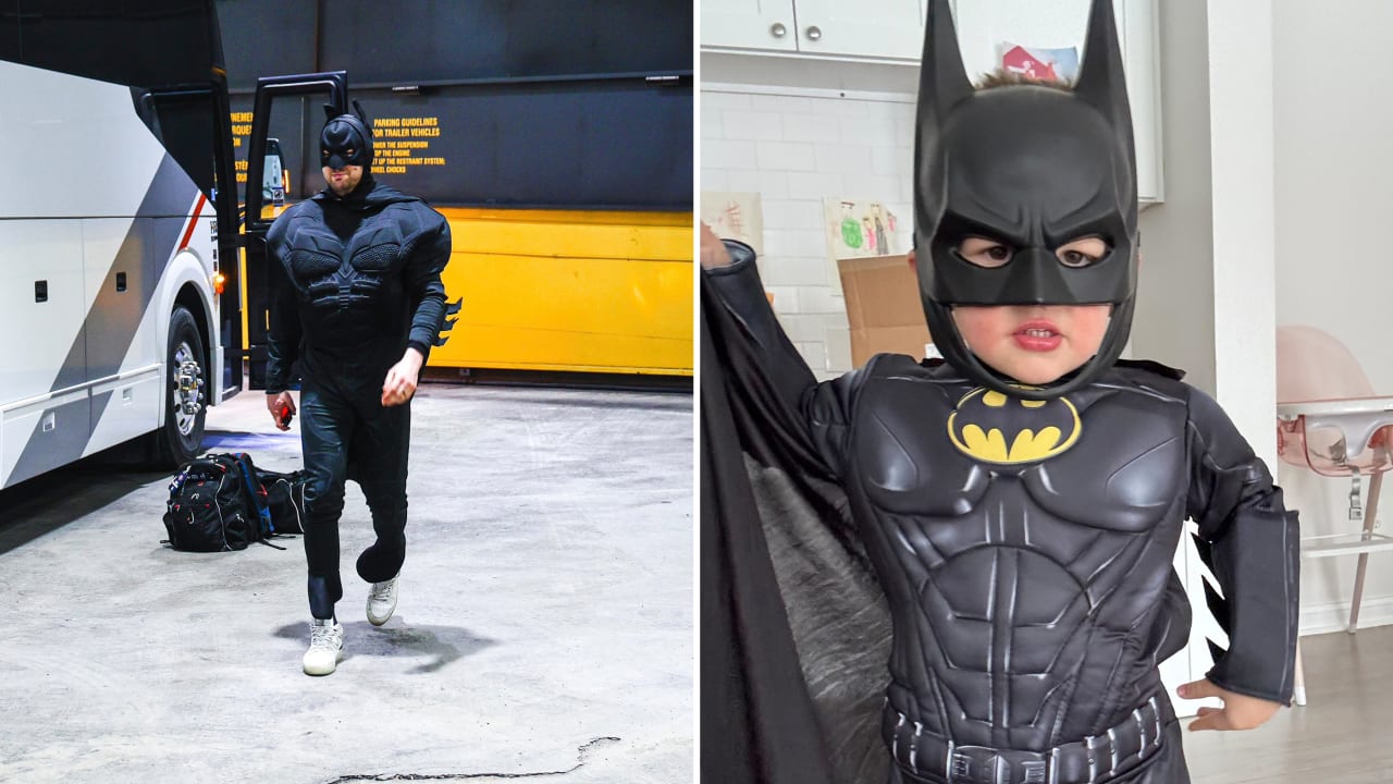 Red Wings van Riemsdyk dresses up as Batman for son’s 4th birthday