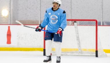 Justin Sourdif practices with Capitals for first time since suffering upper-body injury