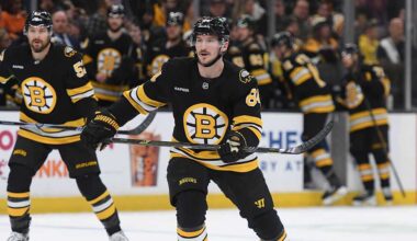 Bruins dominate Flyers 6-3 behind Minten and Mittelstadt with a goal and two assists each