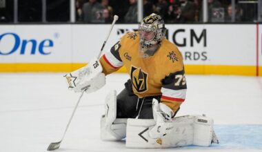 Golden Knights goalie Carter Hart injured against Blue Jackets