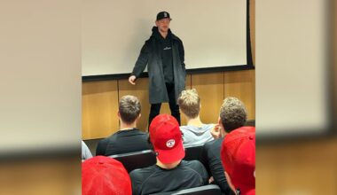Eichel visits alma mater Boston University