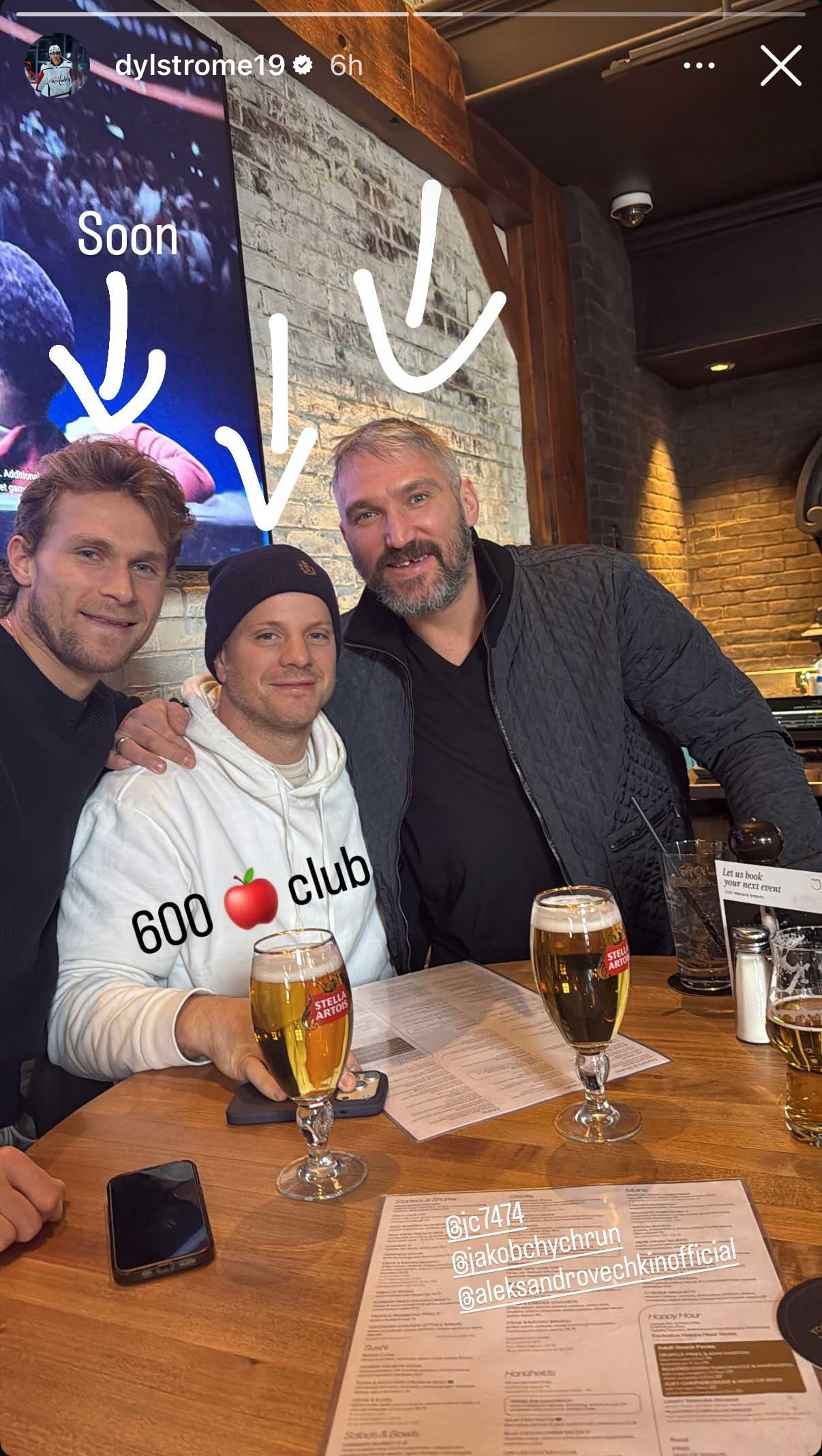 Jakob Chychrun, John Carlson, and Alex Ovechkin