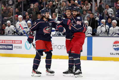 Columbus Blue Jackets break Tampa Bay Lightning’s streak with Mason Marchment dominating with hat trick and assist