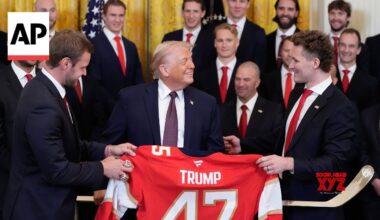 Trump celebrates Stanley Cup champion Florida Panthers at the White House (Video)