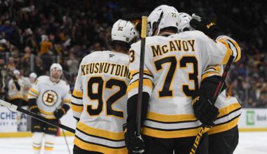 Pavel Zacha and Marat Khusnutdinov Each Notch First Career Hat Tricks Bruins Blow Out Rangers