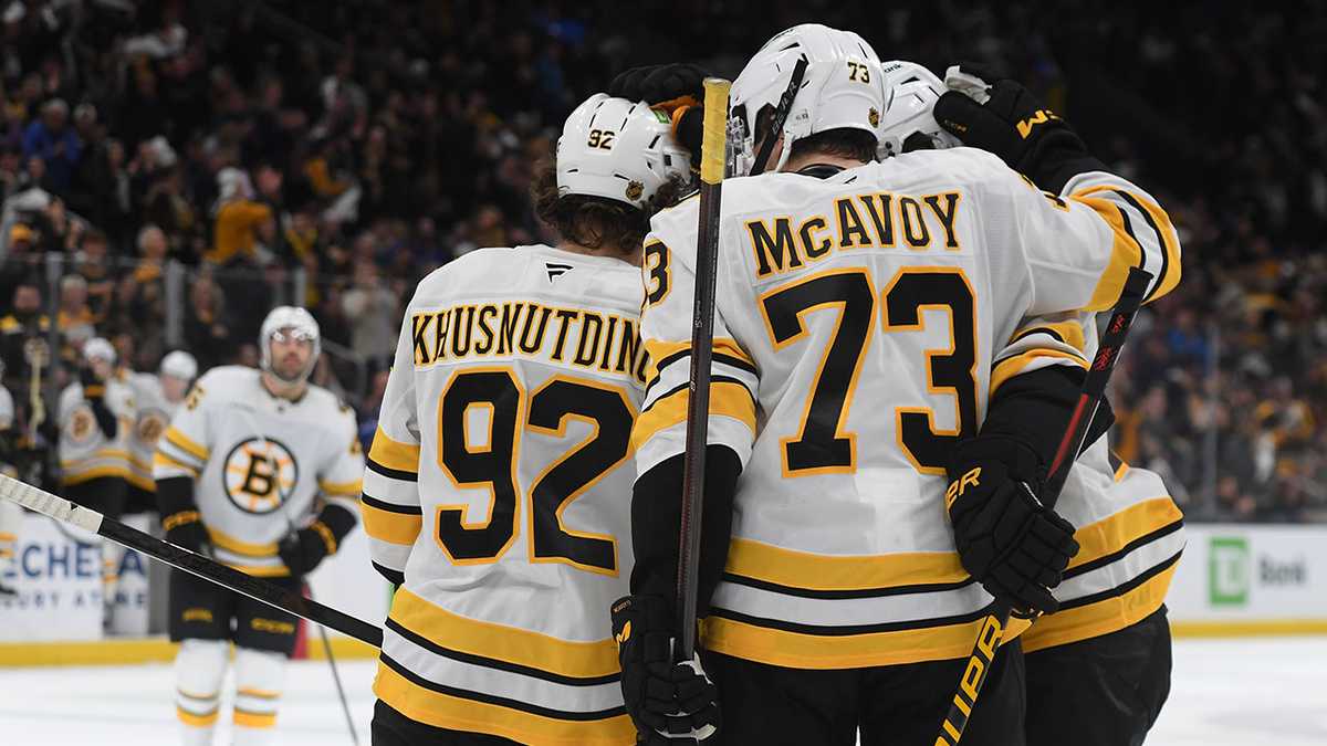 Pavel Zacha and Marat Khusnutdinov Each Notch First Career Hat Tricks Bruins Blow Out Rangers
