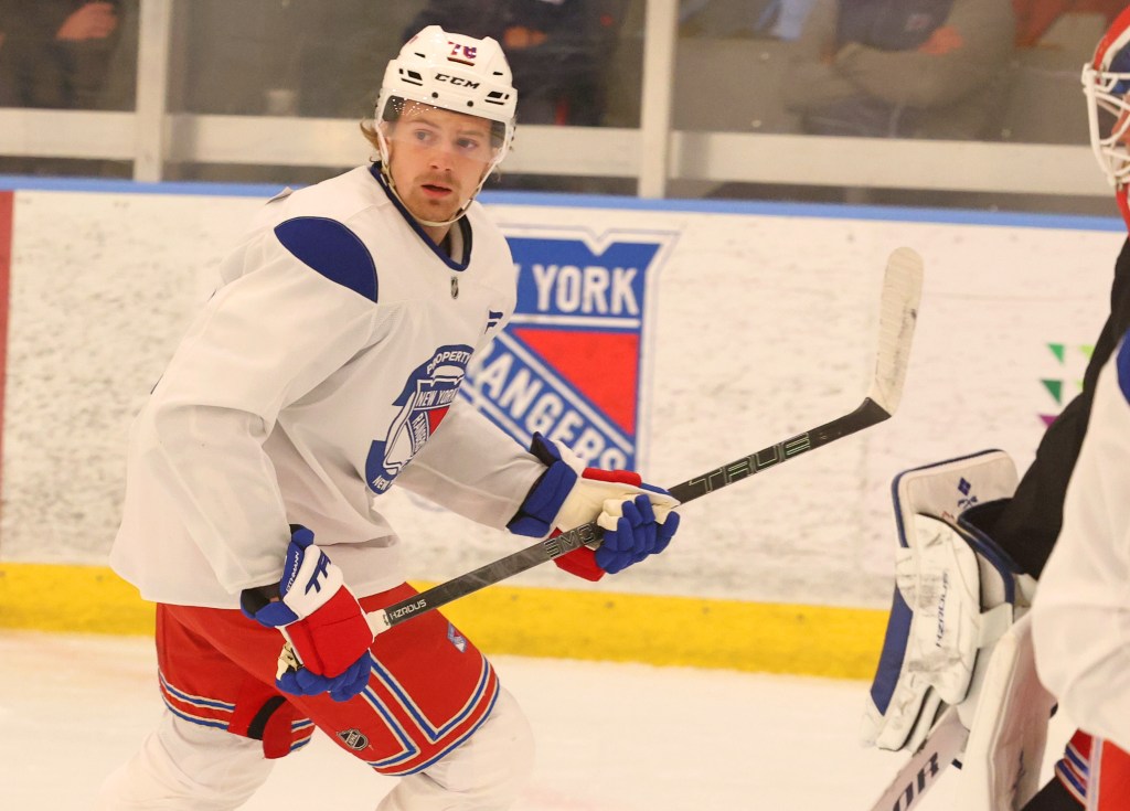 Rangers Rookie Brennan Othmann (78) when the New York Rangers held their training camp Wednesday, September 10, 2025 at Madison Square Garden Training Center in Greenburgh, NY.