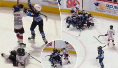 Youth hockey players get into wild brawl during game at AHL rink