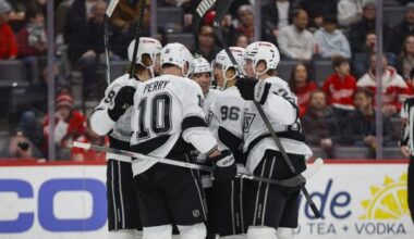 Kings spoil Kane's history-making night with road victory over Red Wings