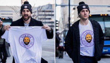 Blackhawks teammates support Foligno ahead of faceoff with brother