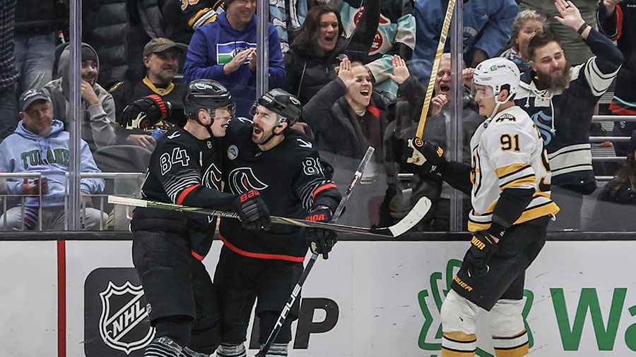 Seattle Kraken Kaapo Kakko Frederick Gaudreau Boston Bruins trade Mason Marchment John Forslund...