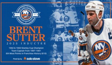 An NHL promotional poster celebrating Brent Sutter