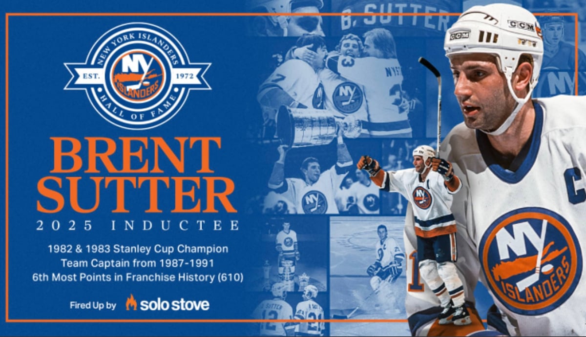 An NHL promotional poster celebrating Brent Sutter