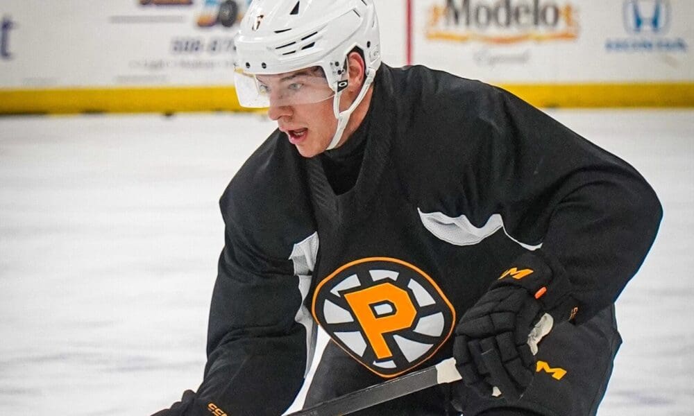 Billy Sweezey with the Providence Bruins