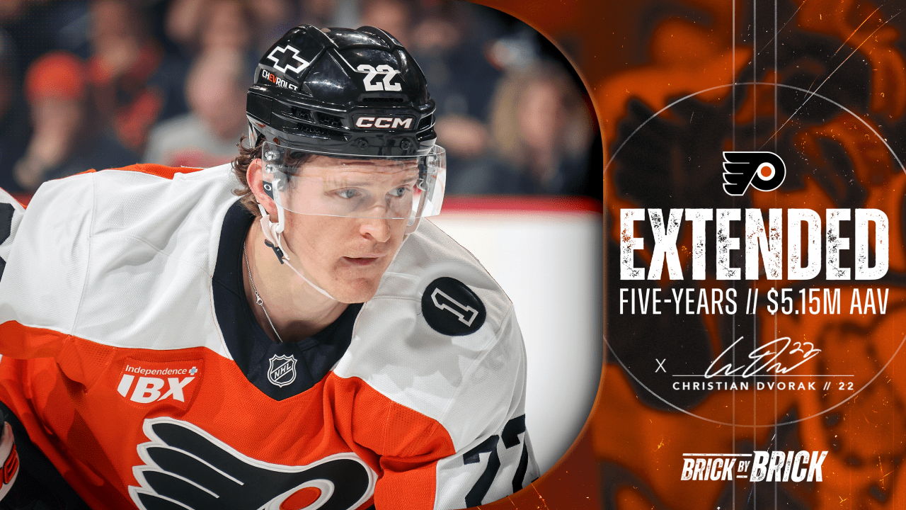 Flyers agree to terms with center Christian Dvorak on a five-year contract extension