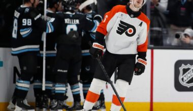 Flyers see early 3-goal lead vanish in overtime loss to Mammoth for 7th loss in last 8 games