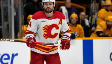 Vegas Golden Knights general manager discusses trade with Calgary Flames